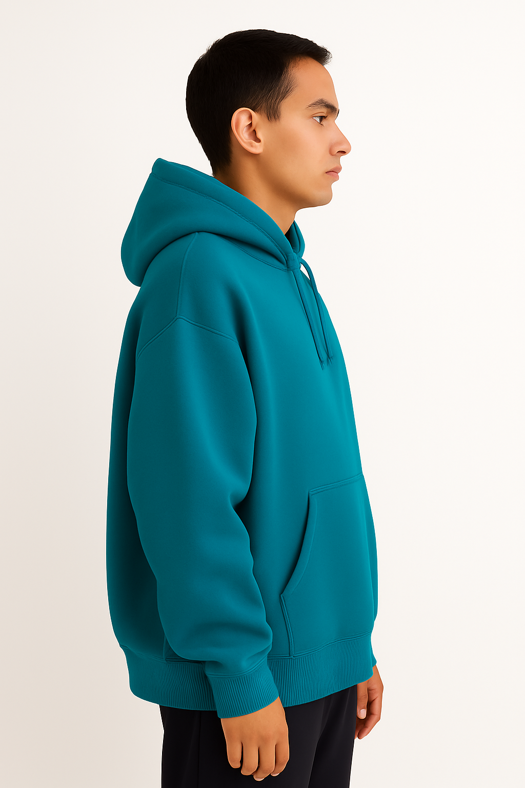 Men’s oversized Jade hoodie with kangaroo pouch pocket and ribbed cuffs and hem  – Milltex 1017