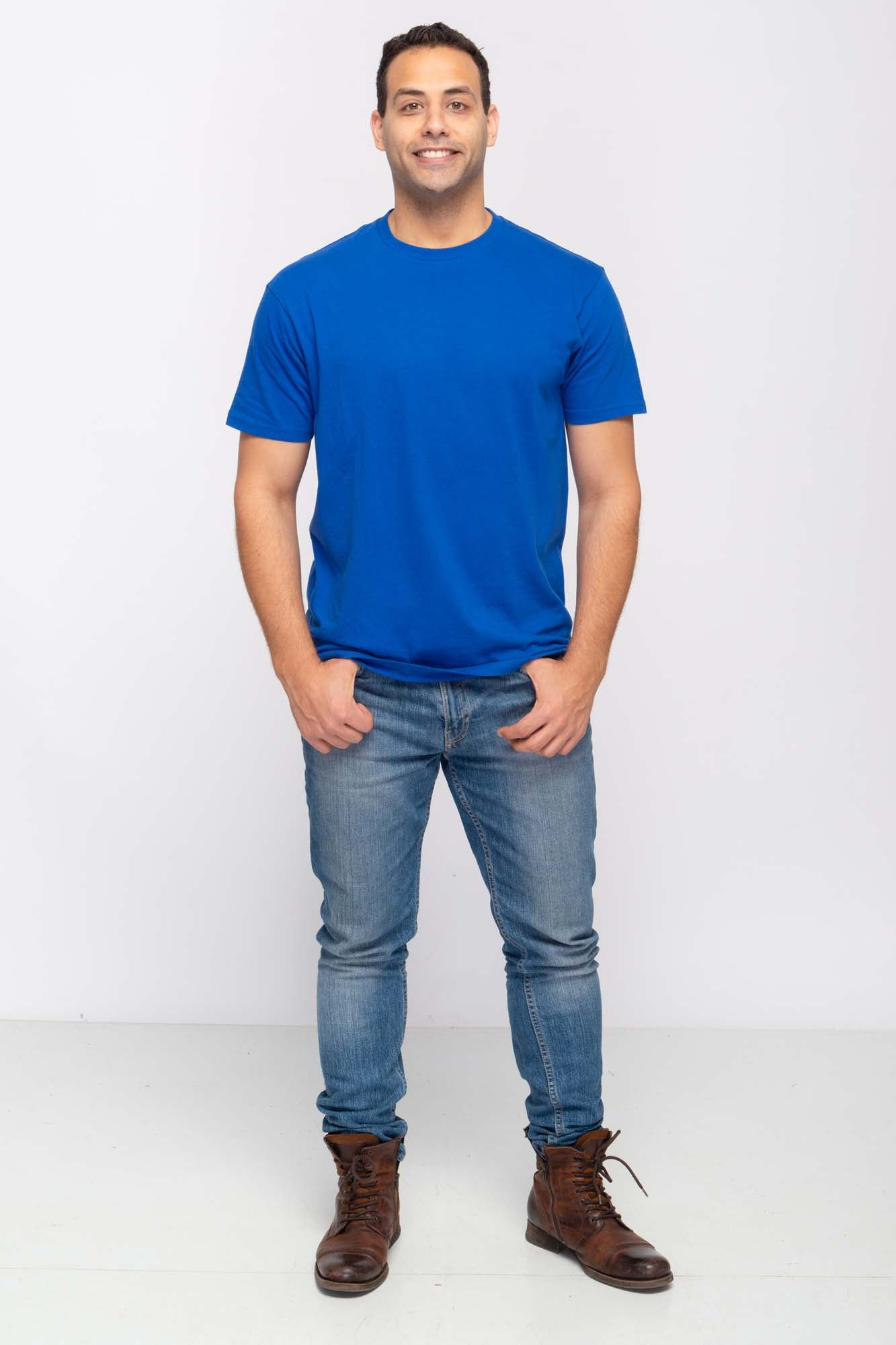 4.6 Oz 100% Combed Cotton Unisex Premium Tee Shirt Light Weight Short Sleeve Crewneck with Side Seam and Ringspun Yarn Style 300