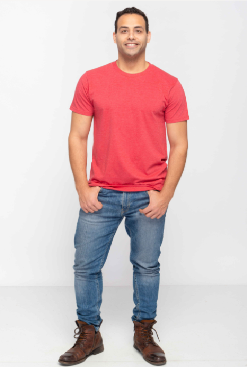 4.6 Oz 100% Combed Cotton Unisex Premium Tee Shirt Light Weight Short Sleeve Crewneck with Side Seam and Ringspun Yarn Style 300