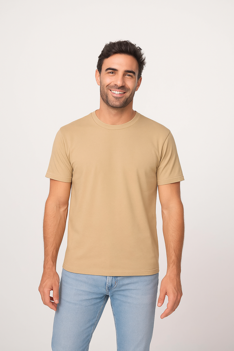 Milltex 300 Unisex Premium Cotton Lightweight Tee - Sand