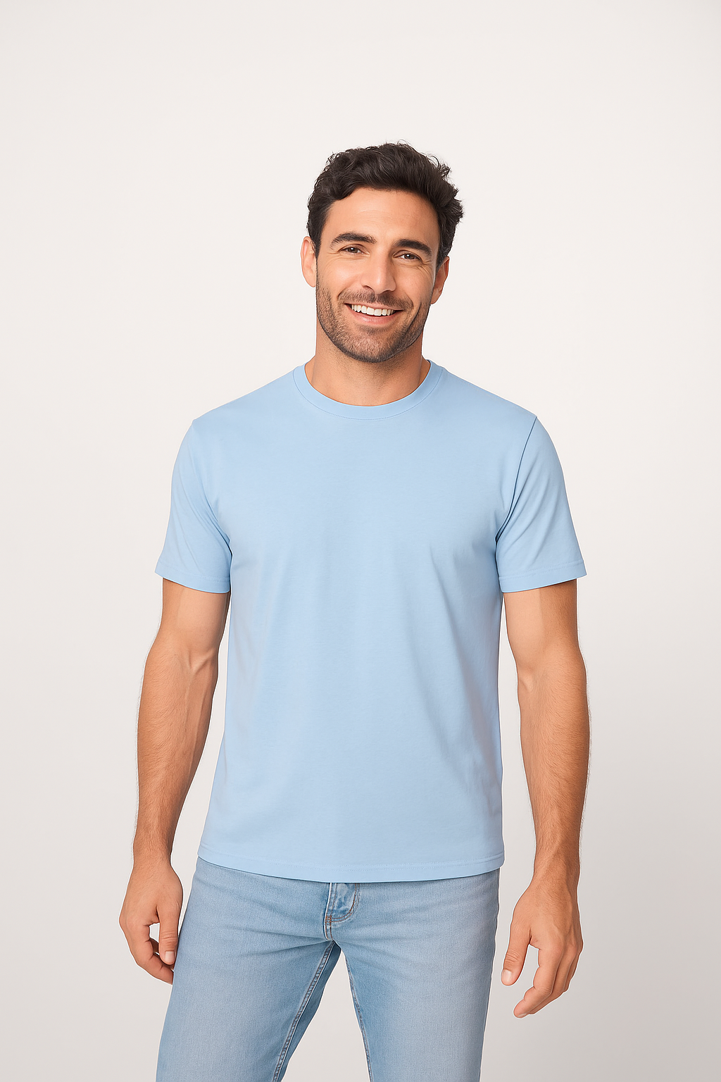 Milltex 300 Unisex Premium Cotton Lightweight Tee - Light Blue