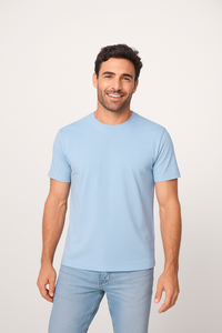 Milltex 300 Unisex Premium Cotton Lightweight Tee - Light Blue