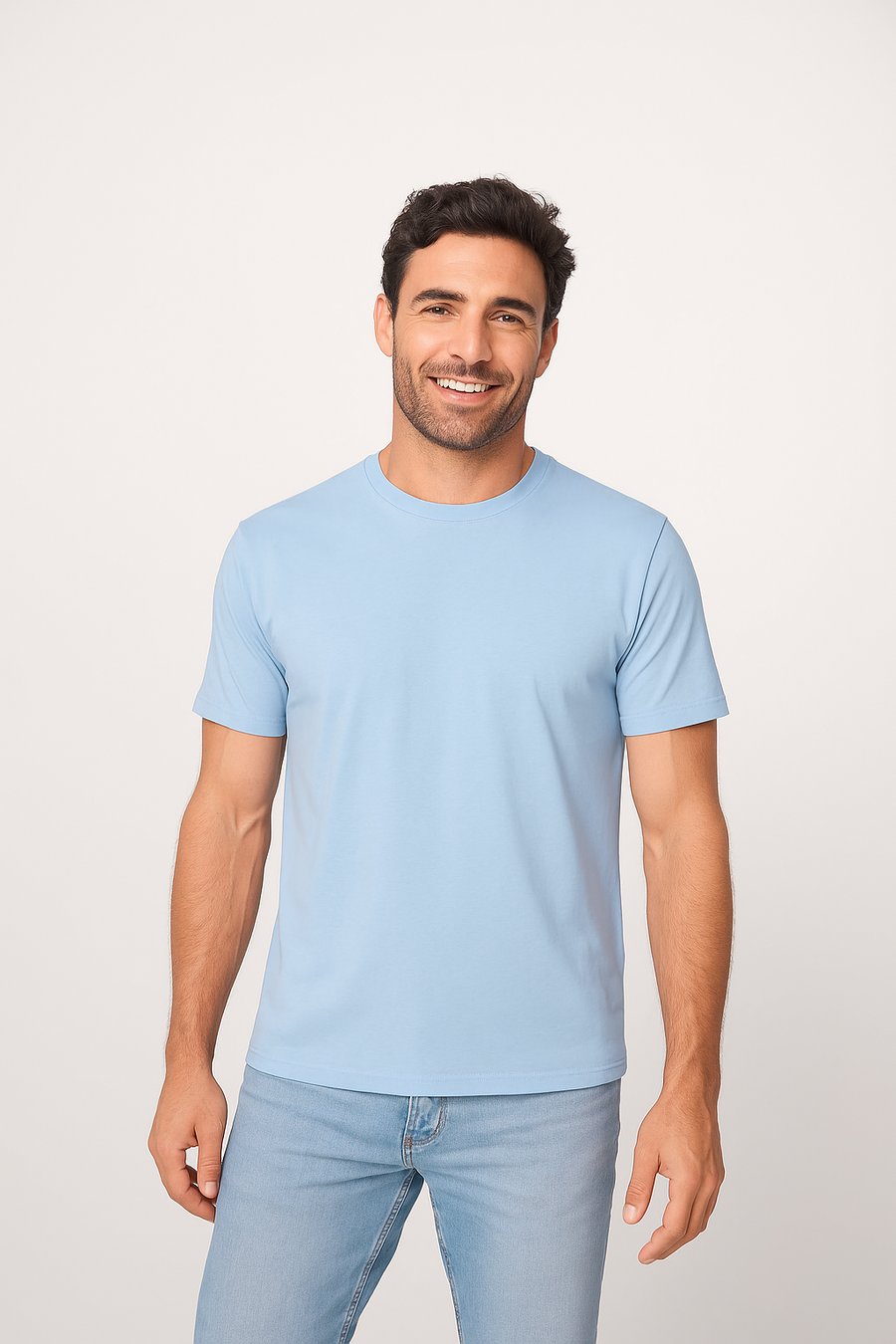 Milltex 300 Unisex Premium Cotton Lightweight Tee - Light Blue