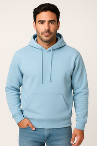 Milltex 717 Unisex Mid Weight Classic Pullover Hoodie in Light Blue
