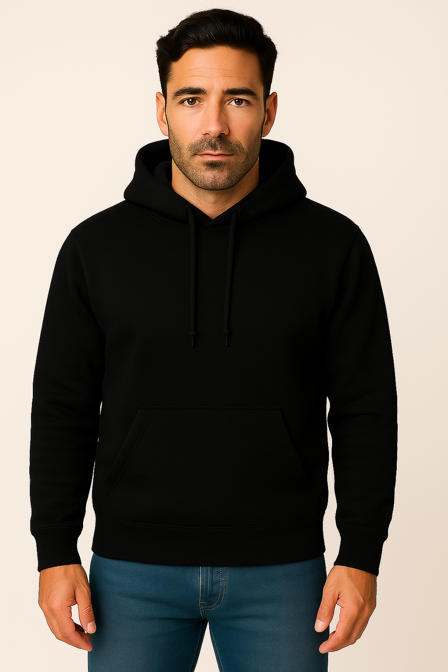 Milltex 717 Unisex Mid Weight Classic Pullover Hoodie Black