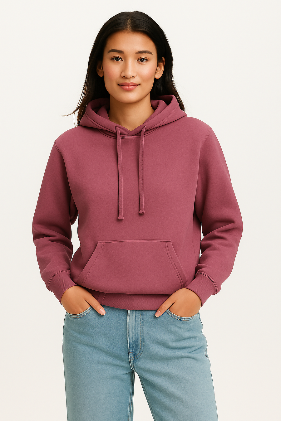 Milltex 717 Unisex Mid Weight Classic Pullover Hoodie in Dusty Pink