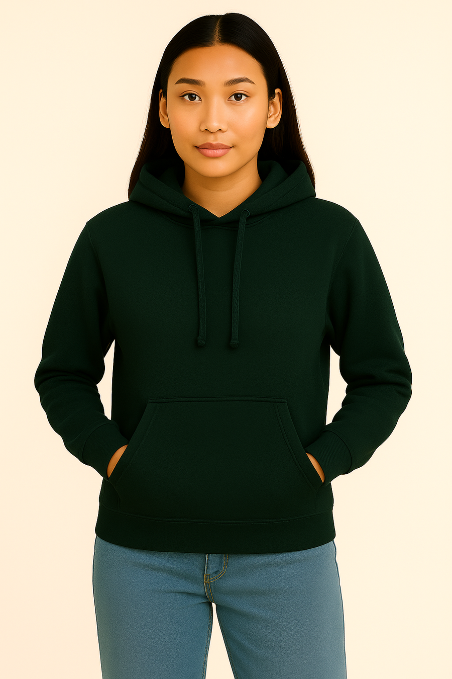 Milltex 717 Unisex Mid Weight Classic Pullover Hoodie Forest