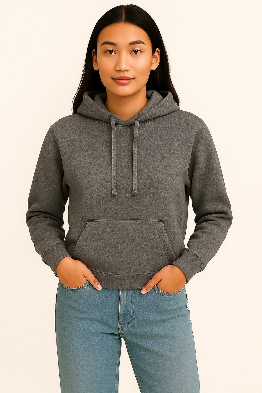 Milltex 717 Unisex Mid Weight Classic Pullover Hoodie in Graphite Heather