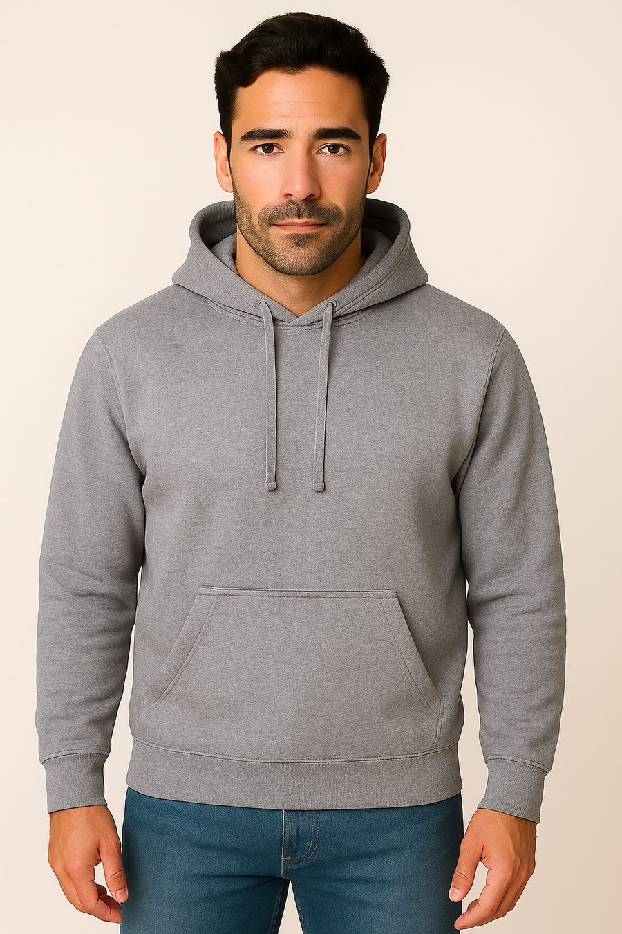 Milltex 717 Unisex Mid Weight Classic Pullover Hoodie in Grey Heather