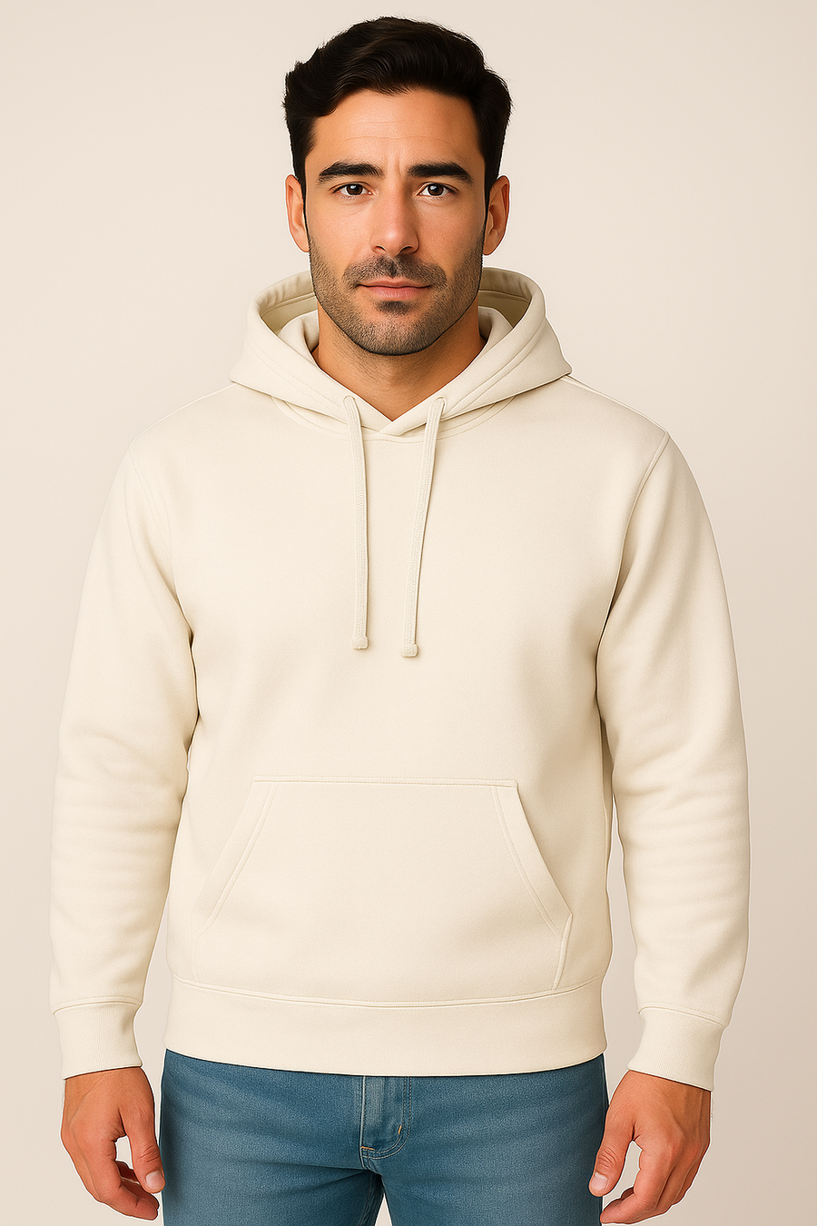 Milltex 717 Unisex Mid Weight Classic Pullover Hoodie in Natural Color