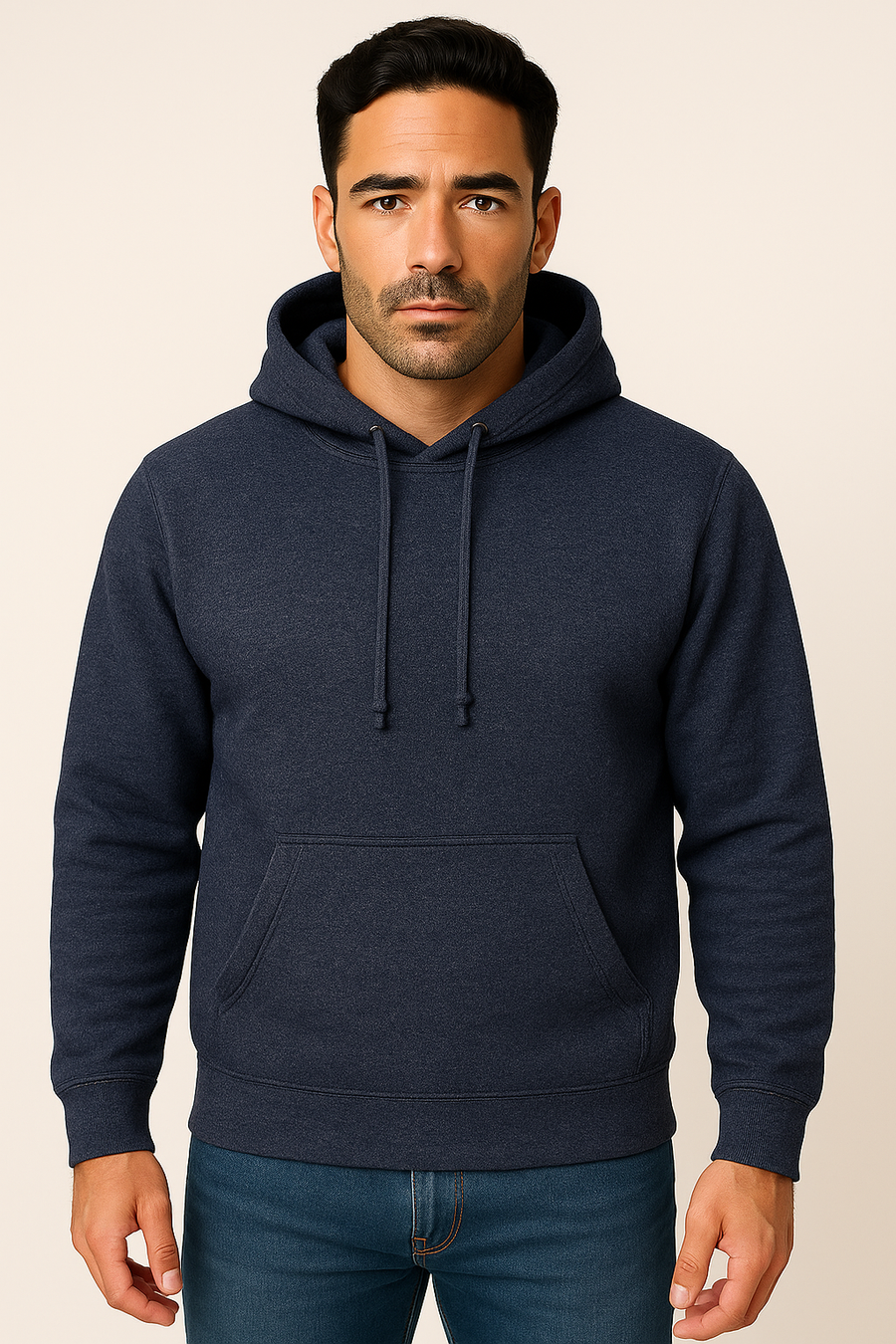Milltex 717 Unisex Mid Weight Classic Pullover Hoodie in Navy Heather