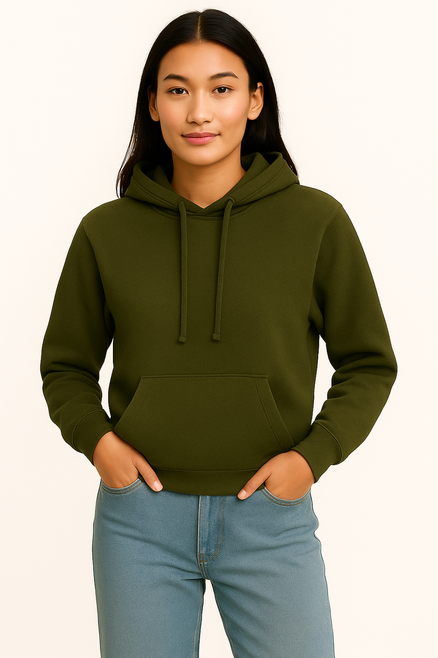 Milltex 717 Unisex Mid Weight Classic Pullover Hoodie Olive