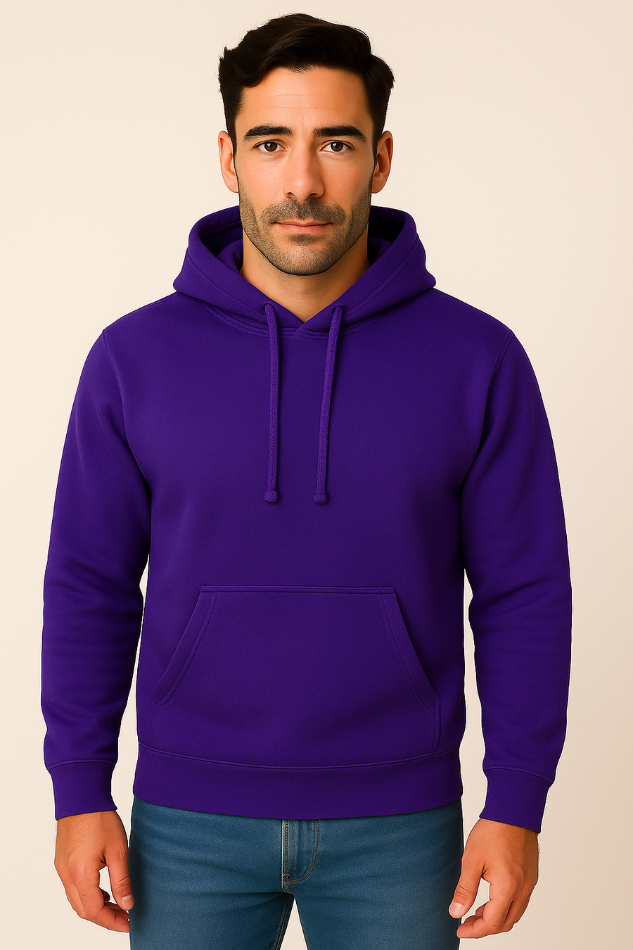 Milltex 717 Unisex Mid Weight Classic Pullover Hoodie Purple