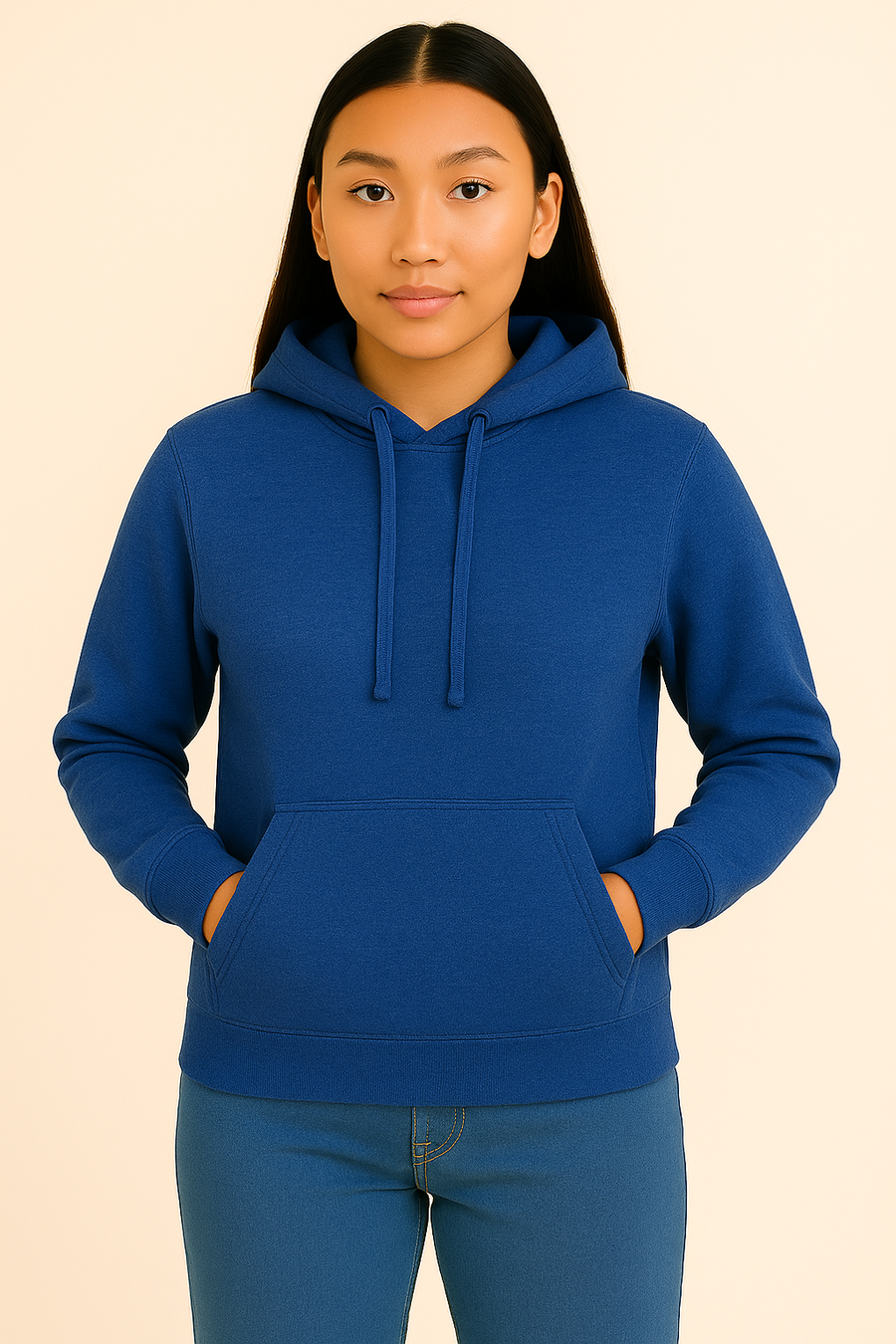 Milltex 717 Unisex Mid Weight Classic Pullover Hoodie in Royal Heather