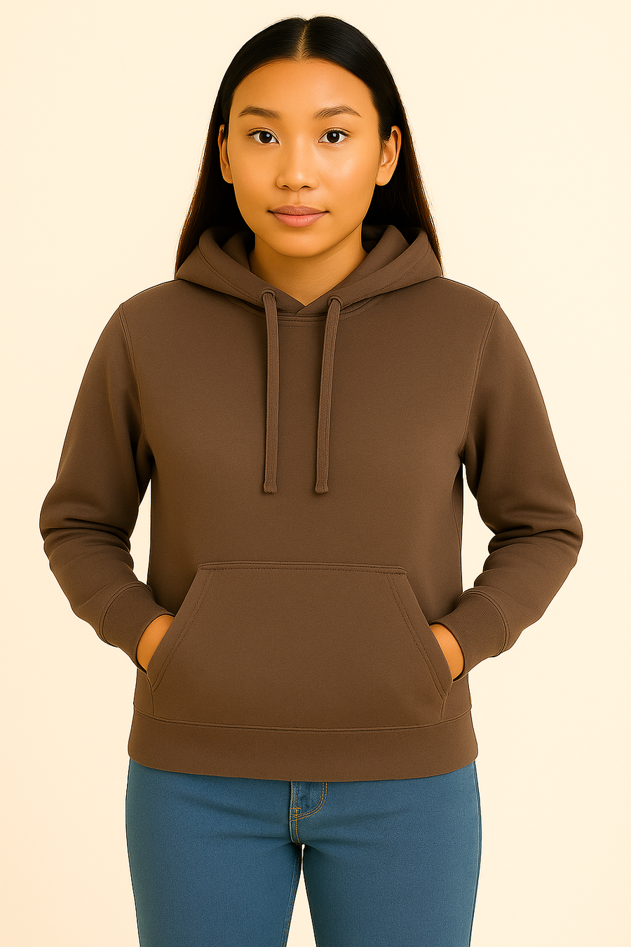 Milltex 717 Unisex Mid Weight Classic Pullover Hoodie in Safari Color