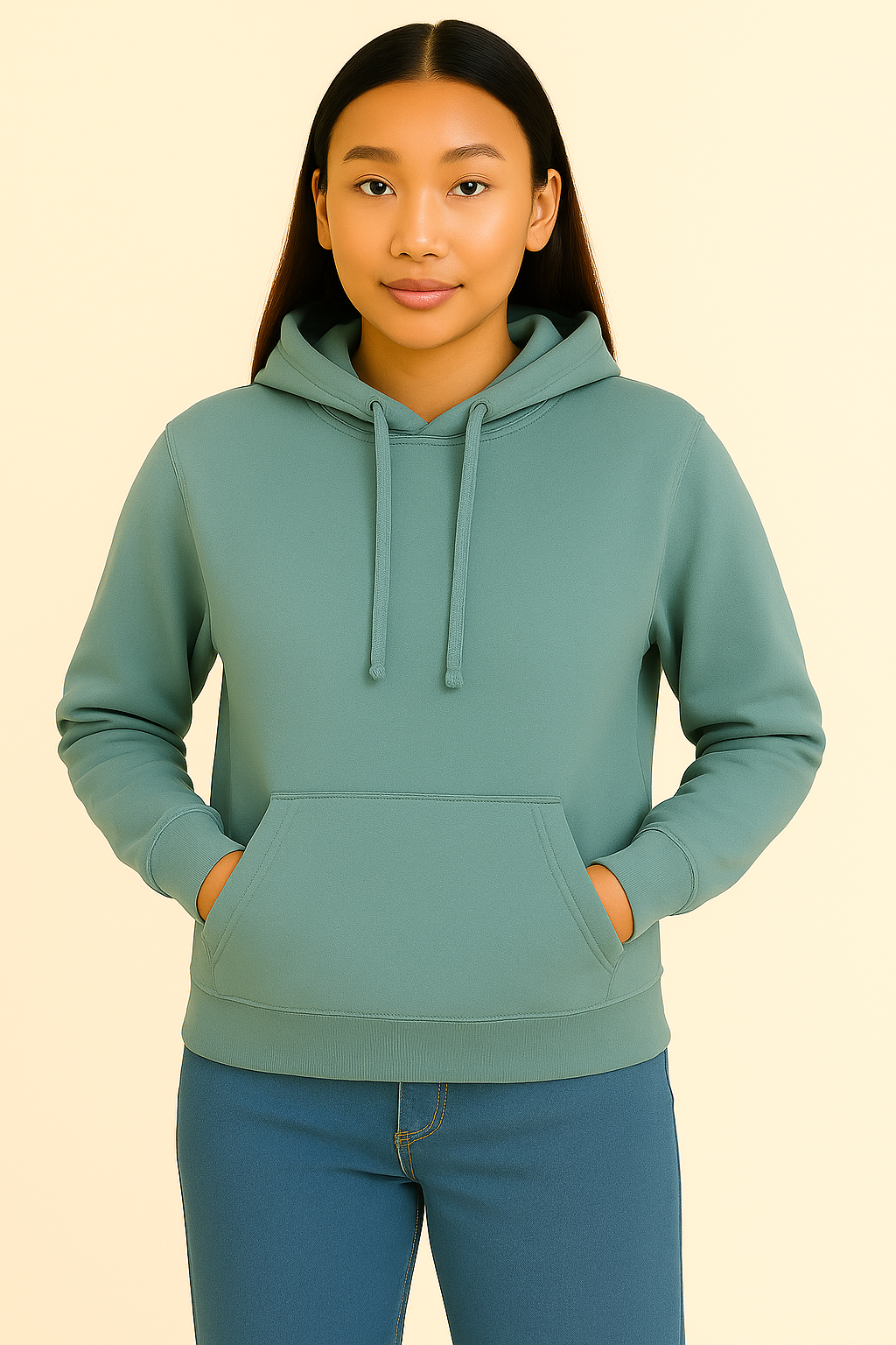 Milltex 717 Unisex Mid Weight Classic Pullover Hoodie in Sage Color