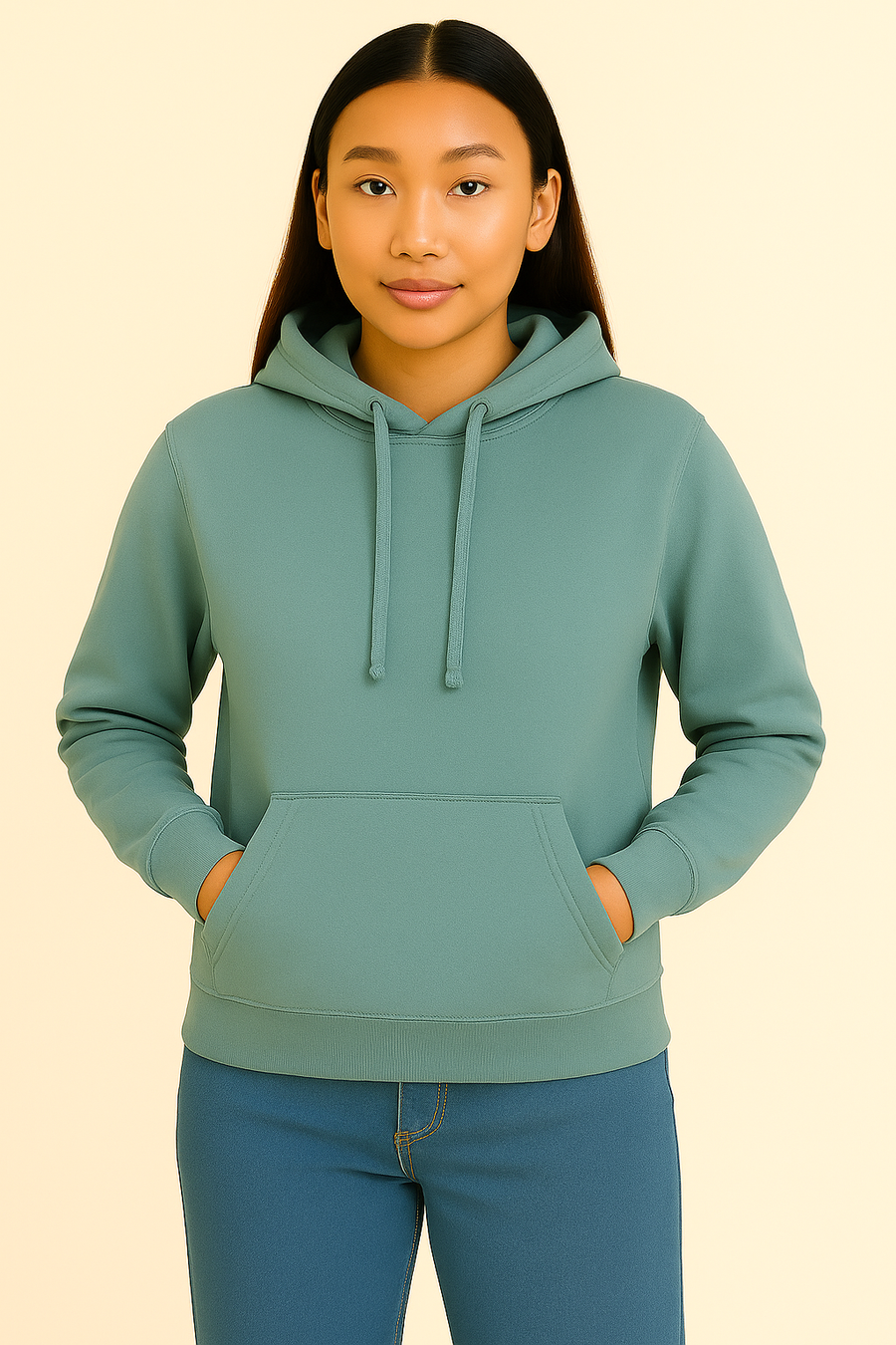 Milltex 717 Unisex Mid Weight Classic Pullover Hoodie in Sage Color