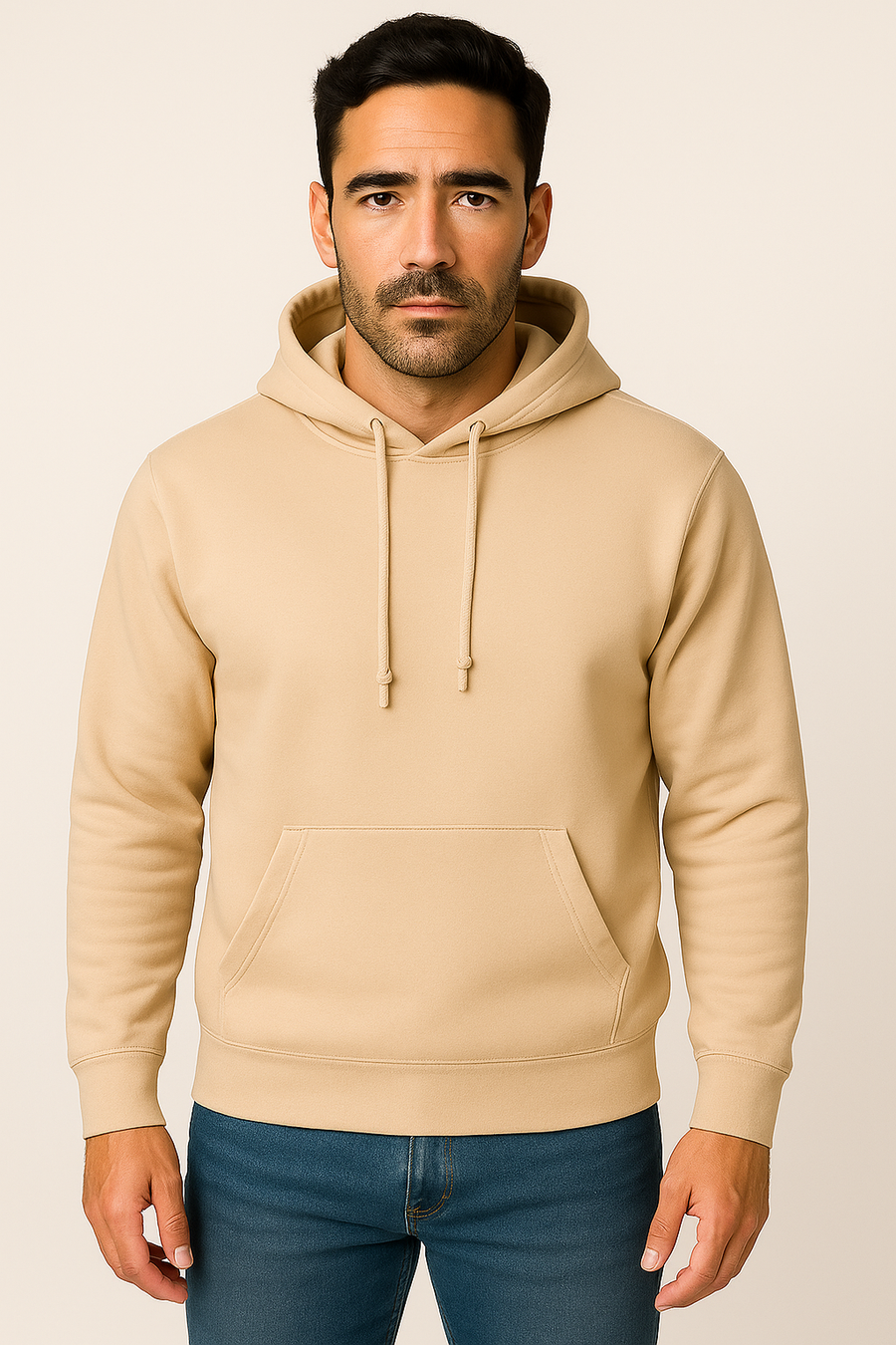 Milltex 717 Unisex Mid Weight Classic Pullover Hoodie Sand