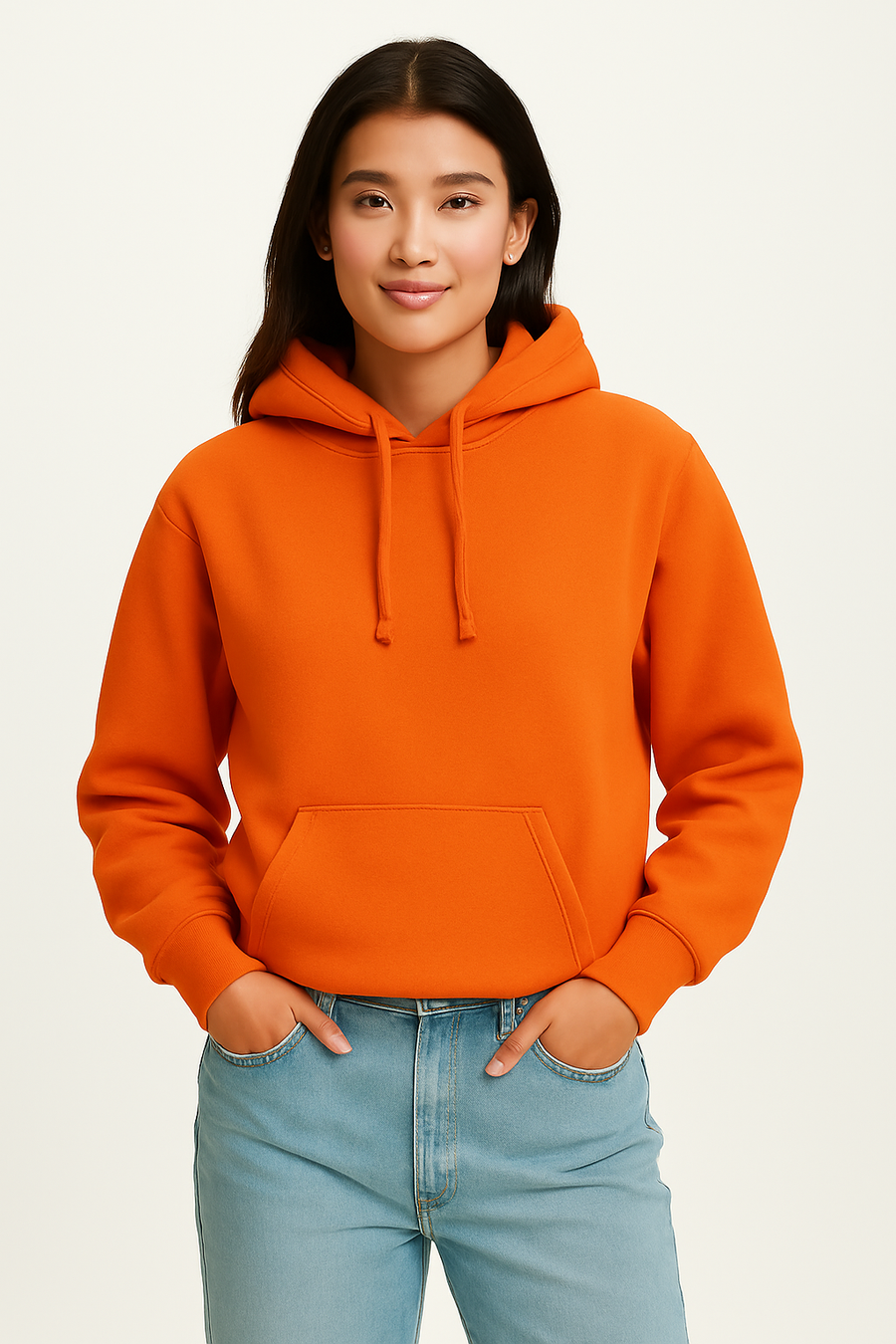 Milltex 717 Unisex Mid Weight Classic Pullover Hoodie Texas Orange