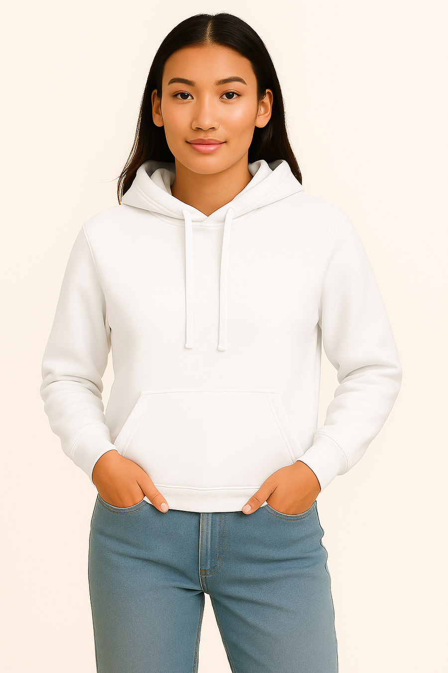 Milltex 717 Unisex Mid Weight Classic Pullover Hoodie White