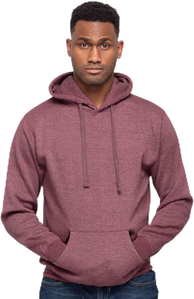 Milltex 717 Unisex Mid Weight Classic Pullover Hoodie in Maroon Heather