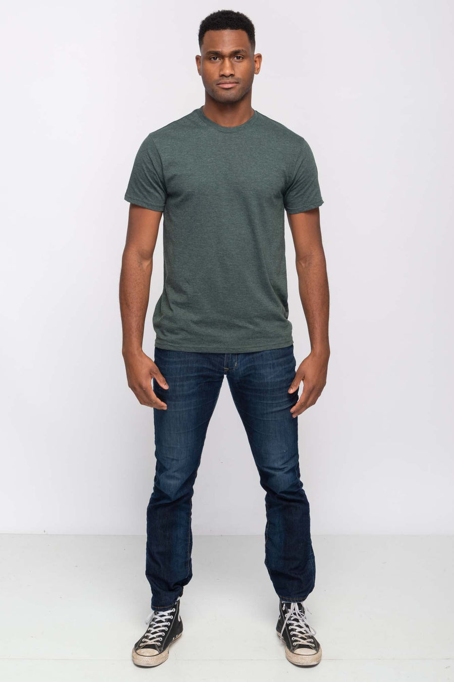 Milltex 900 Unisex Short Sleeve Tubular Fit Tee in Forest Heather