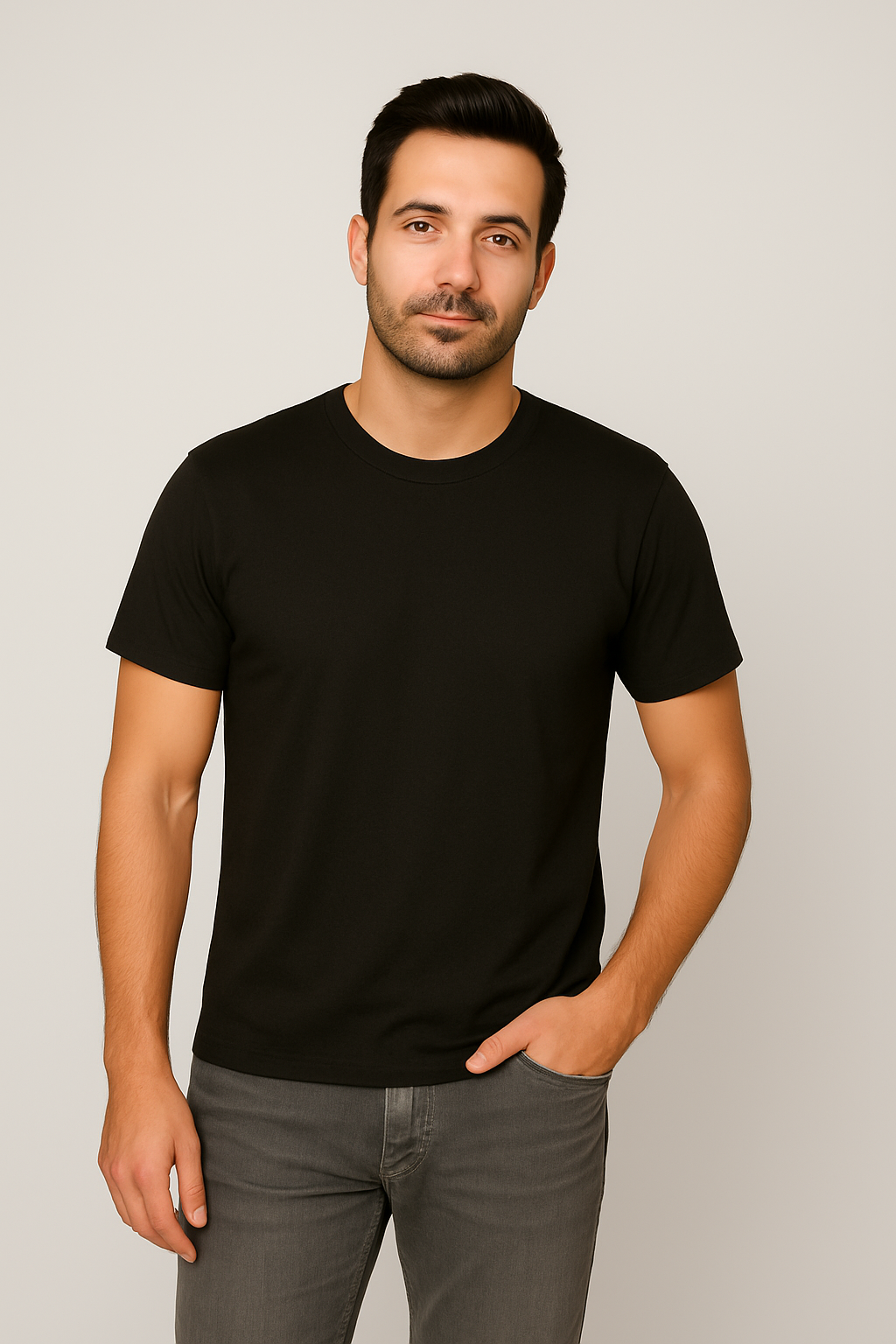 Milltex 900 Unisex Short Sleeve Tubular Fit Tee - Black
