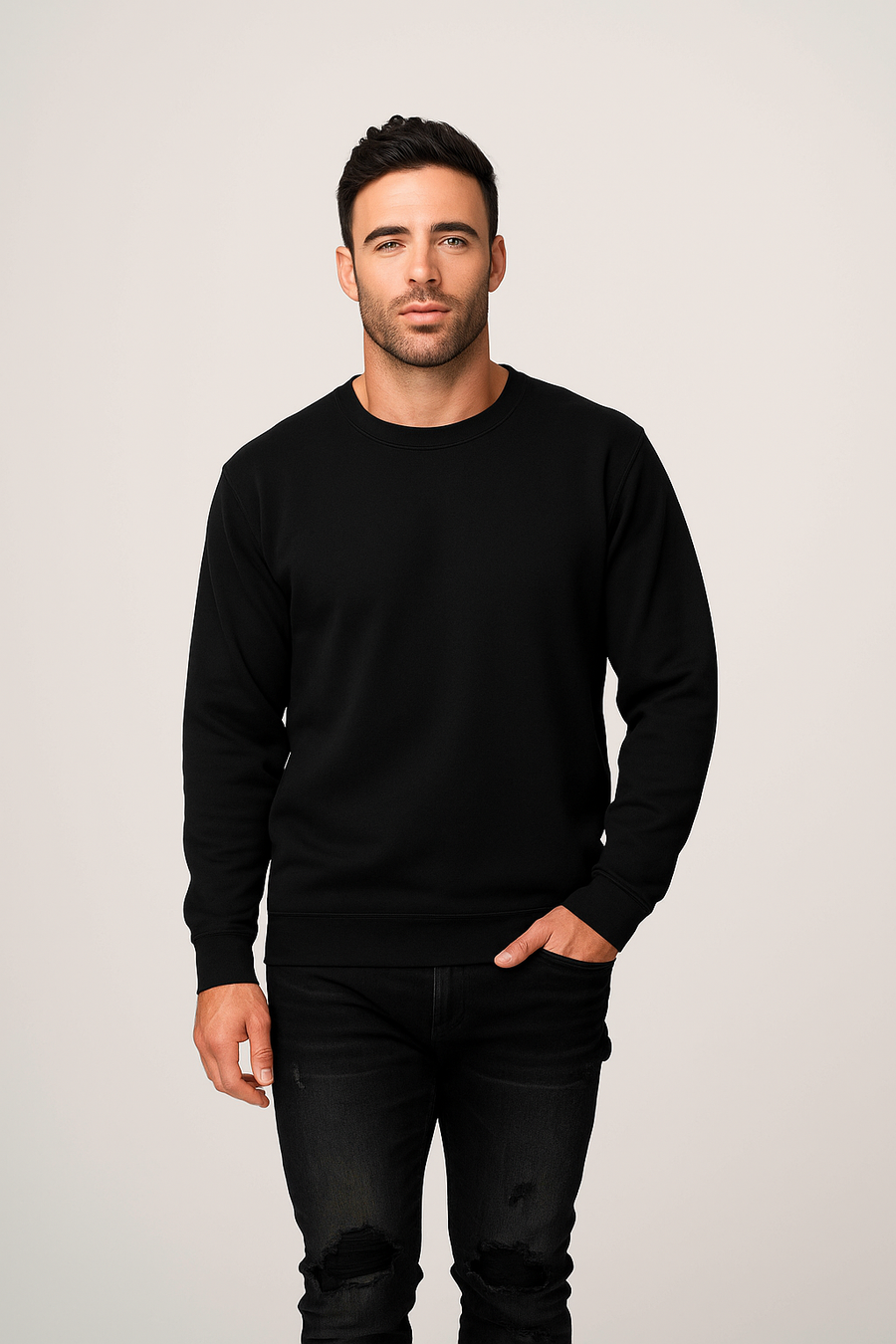 Style 903 Mid Weight Crewneck Sweatshirt - Black