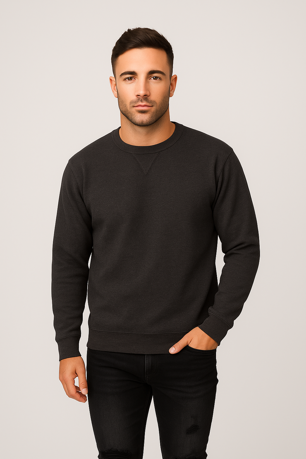Style 903 Mid Weight Crewneck Sweatshirt - Charcoal Heather