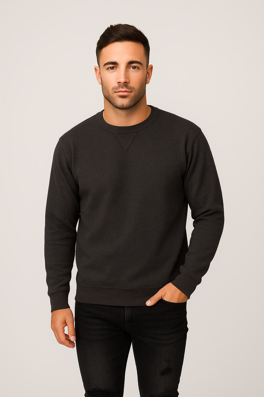 Style 903 Mid Weight Crewneck Sweatshirt - Charcoal Heather