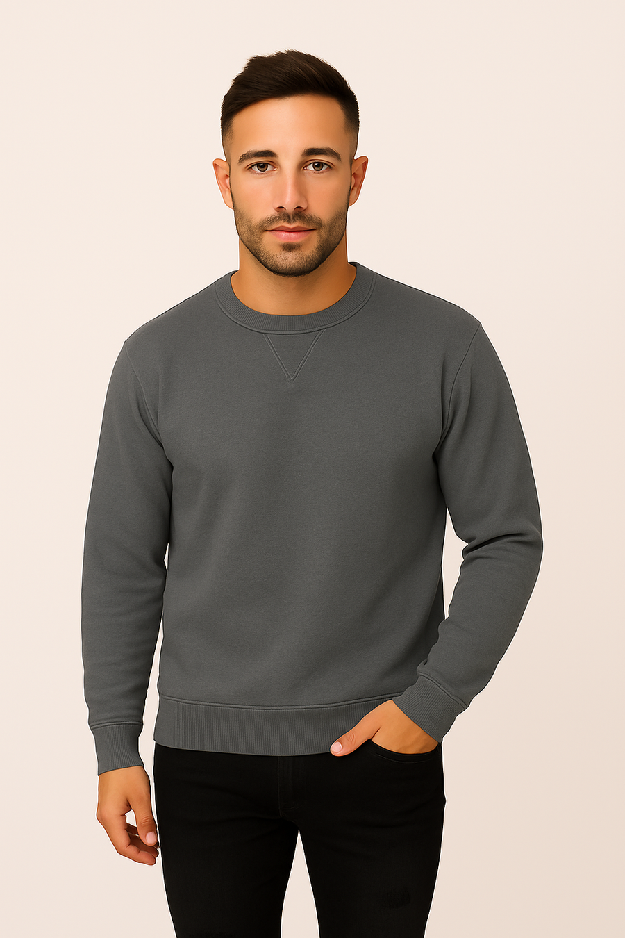 Style 903 Mid Weight Crewneck Sweatshirt - Graphite Marled