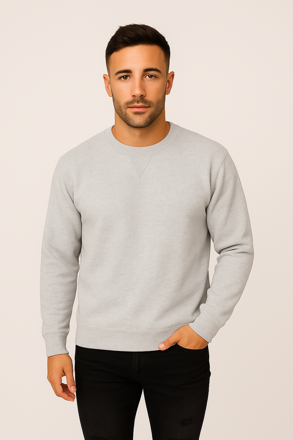 Style 903 Mid Weight Crewneck Sweatshirt - Grey Heather