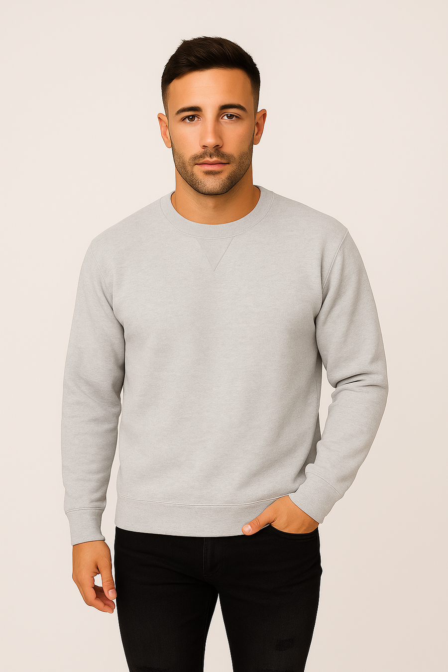 Style 903 Mid Weight Crewneck Sweatshirt - Grey Heather