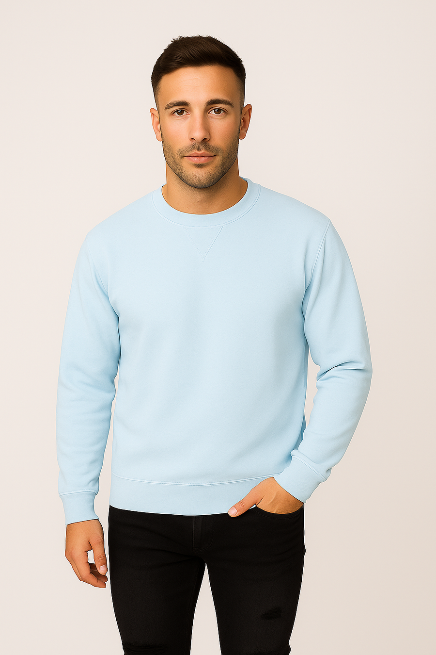 Style 903 Mid Weight Crewneck Sweatshirt - Light Blue