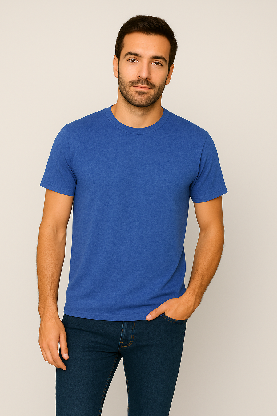 Milltex 900 Unisex Short Sleeve Tubular Fit Tee in Royal Heather