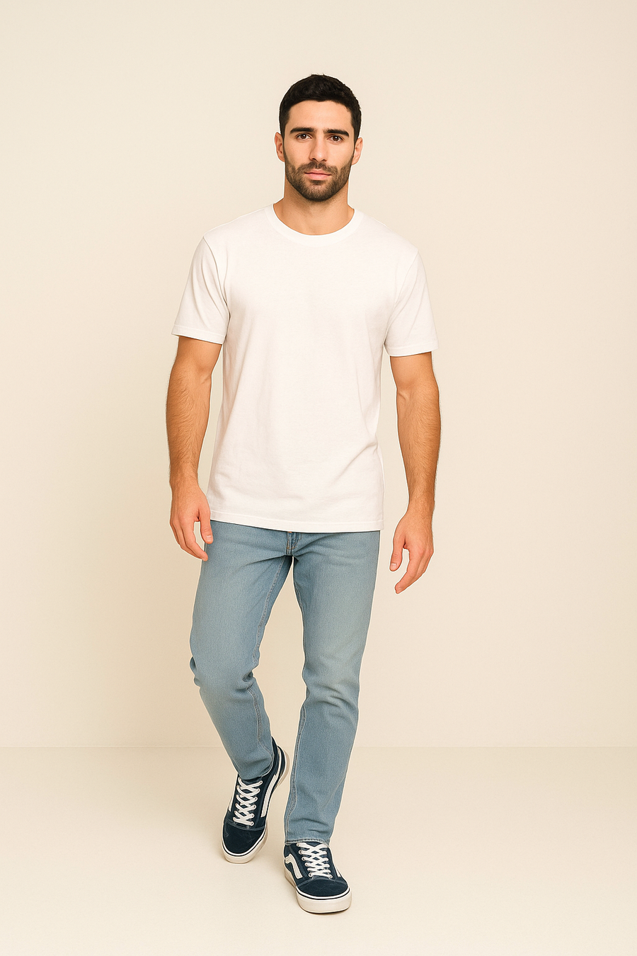 Milltex 900 Unisex Short Sleeve Tubular Fit Tee - White