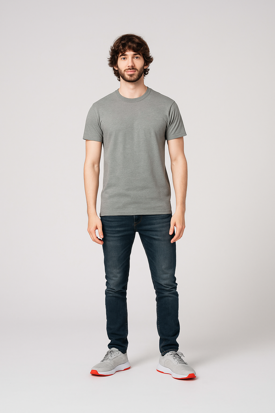 Milltex 900 Unisex Short Sleeve Tubular Fit Tee - Graphite Heather