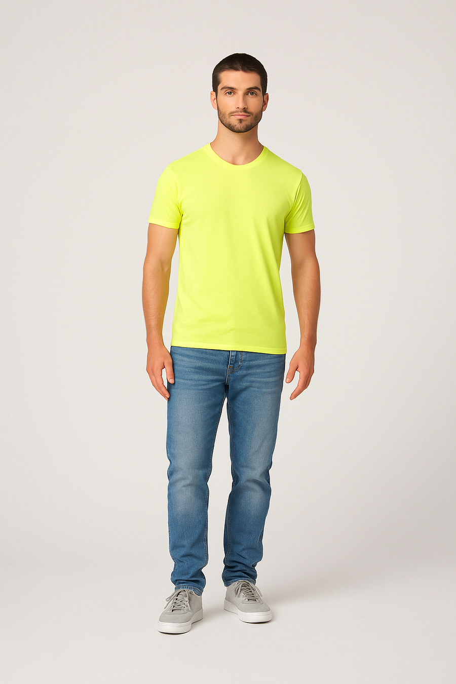 Milltex 900 Unisex Short Sleeve Tubular Fit Tee in Safety Green