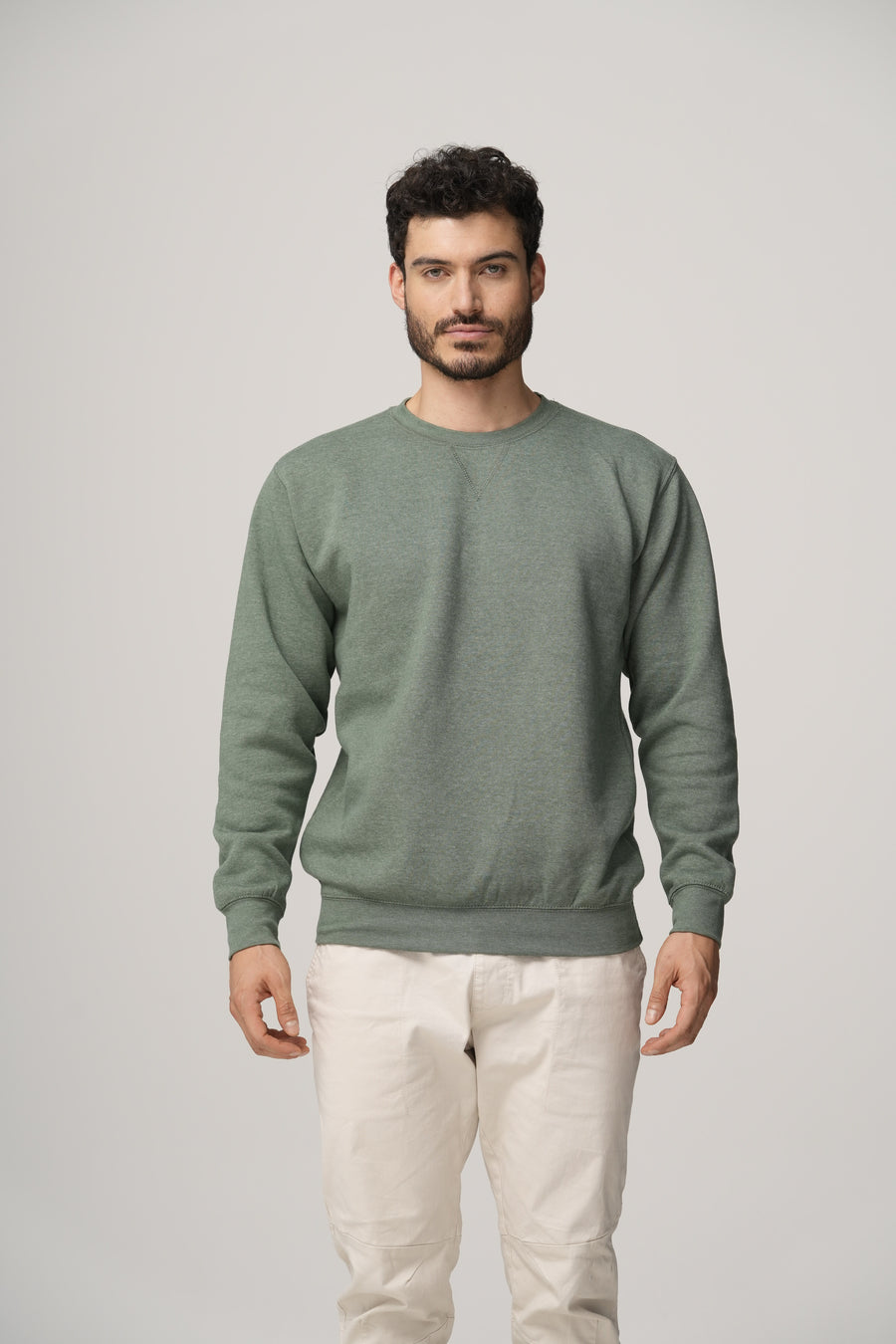 Style 903 Mid Weight Crewneck Sweatshirt - Green Heather