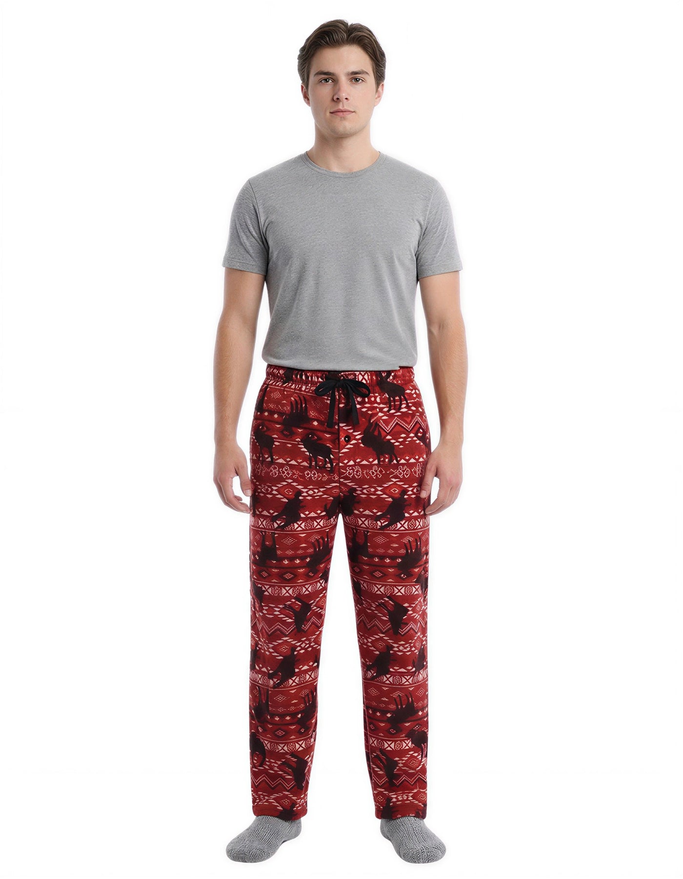 Men's Polar Fleece Pajama Pants – Warm Winter Lounge Bottoms with Pockets – Soft Plush Microfleece Sleepwear