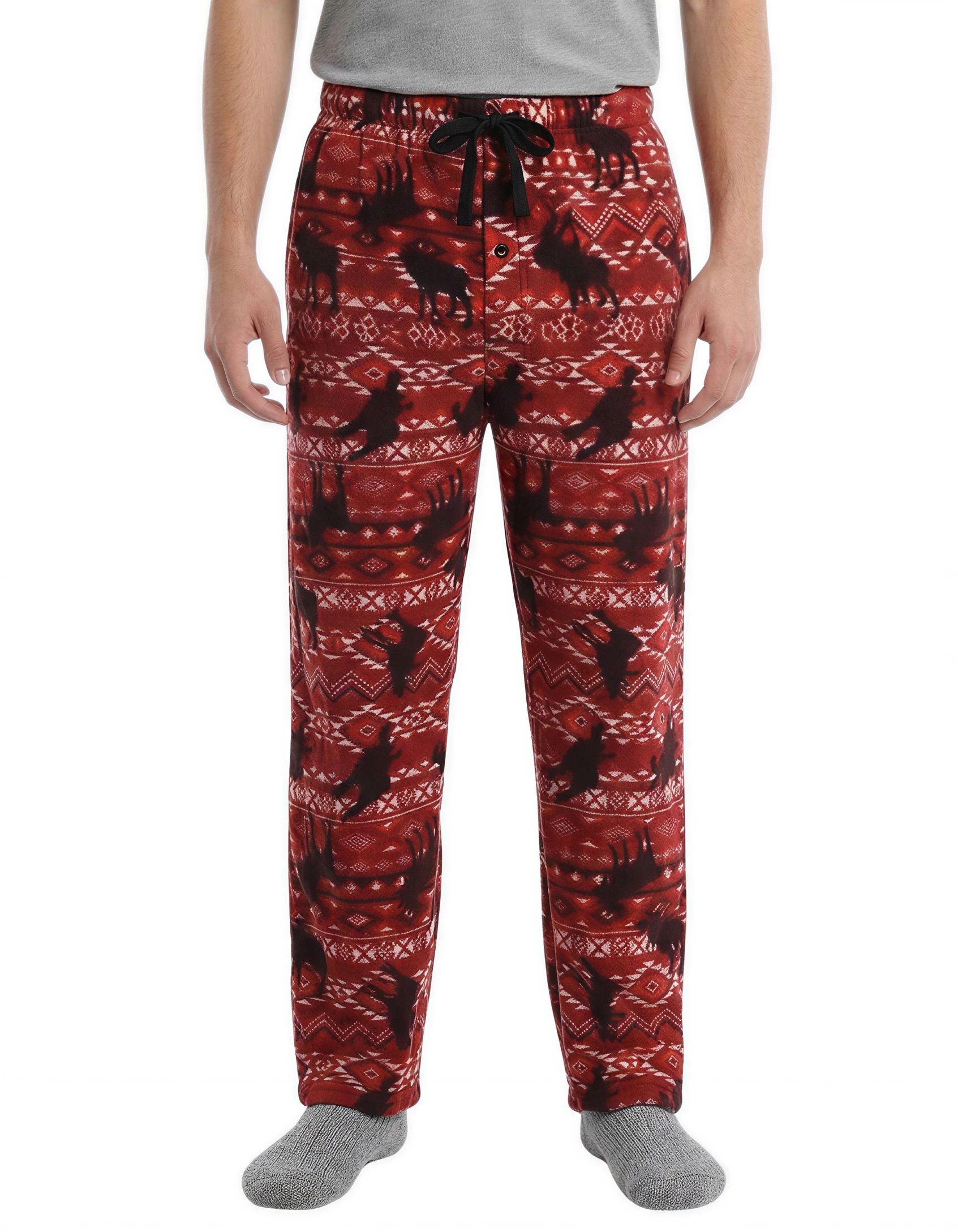 Men's Polar Fleece Pajama Pants – Warm Winter Lounge Bottoms with Pockets – Soft Plush Microfleece Sleepwear