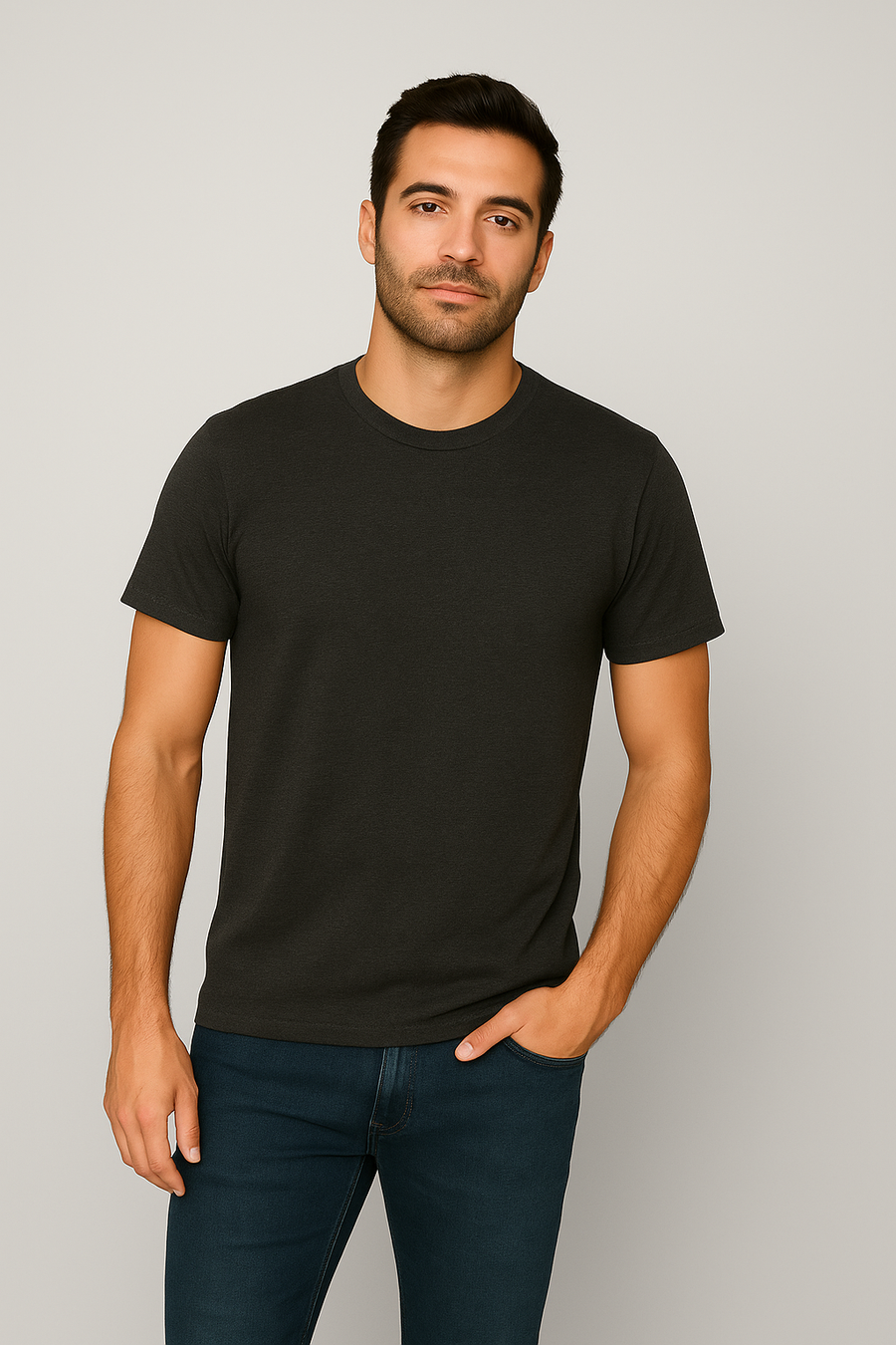 Milltex 900 Unisex Short Sleeve Tubular Fit Tee - Charcoal Heather