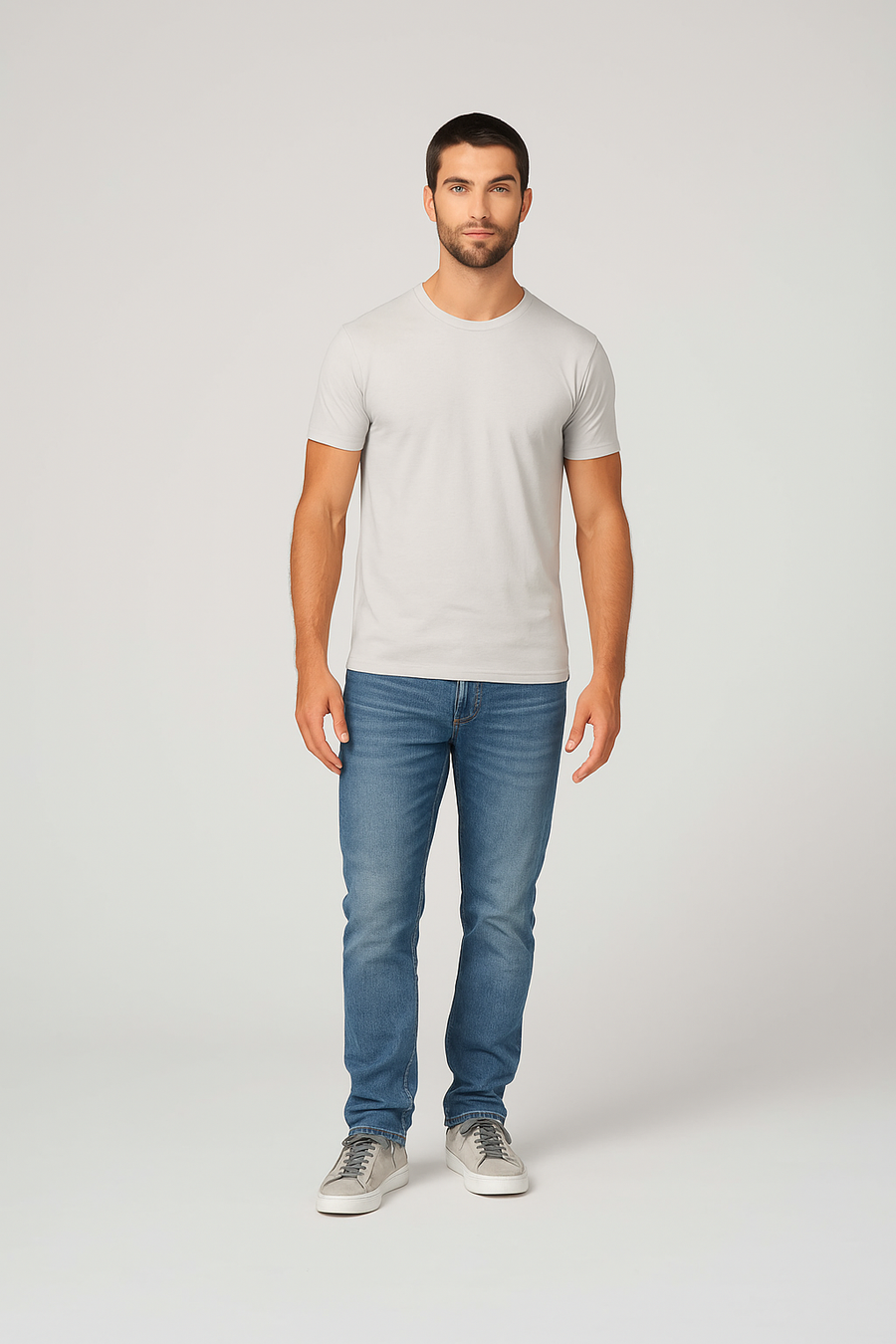 Milltex 900 Unisex Short Sleeve Tubular Fit Tee in Grey Heather